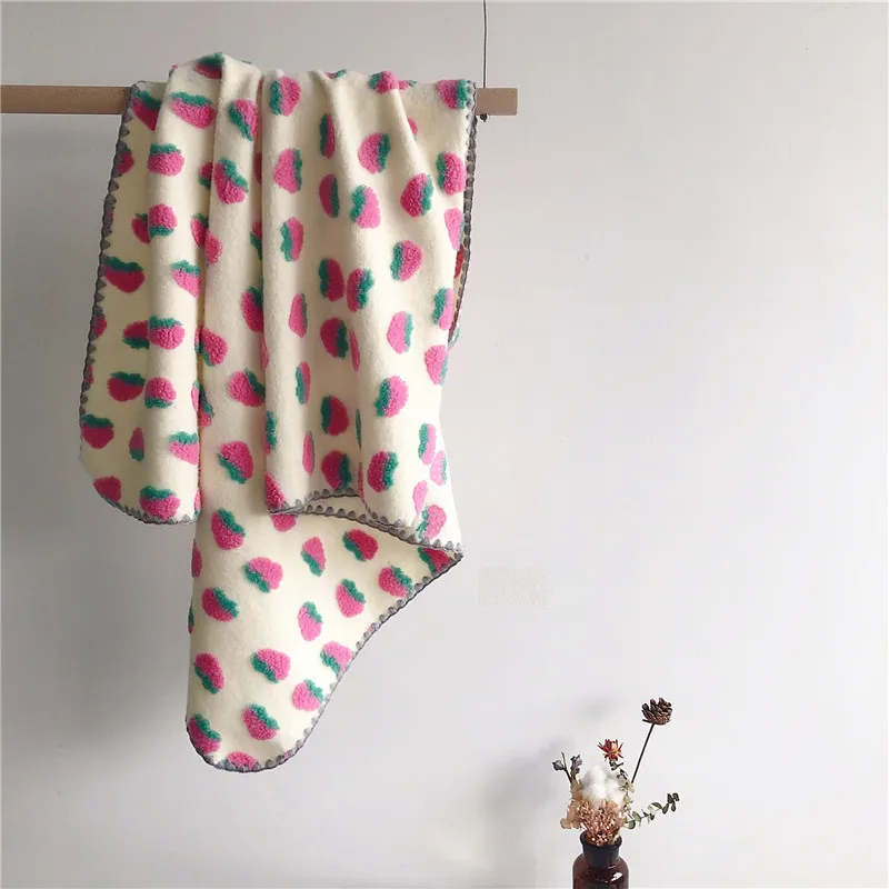 

Baby Children Sleep blanket Baby Lovely Strawberry Baby Blanket Swaddling Toddler Thermal Soft Fleece Blanket Stroller Blanket
