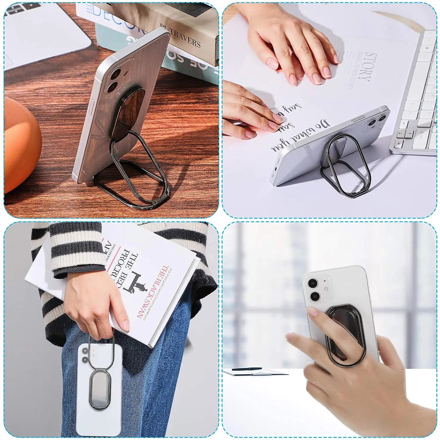 Letter Diamond Phone Ring Holder Finger 360° Rotate Stand Socket Mount  Mobile