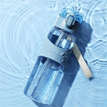 

520ML Outdoor Water Bottle with Straw Sports Bottles Eco-friendly with Lid Hiking Camping Plastic Bicycle Portable Gym Space Cup