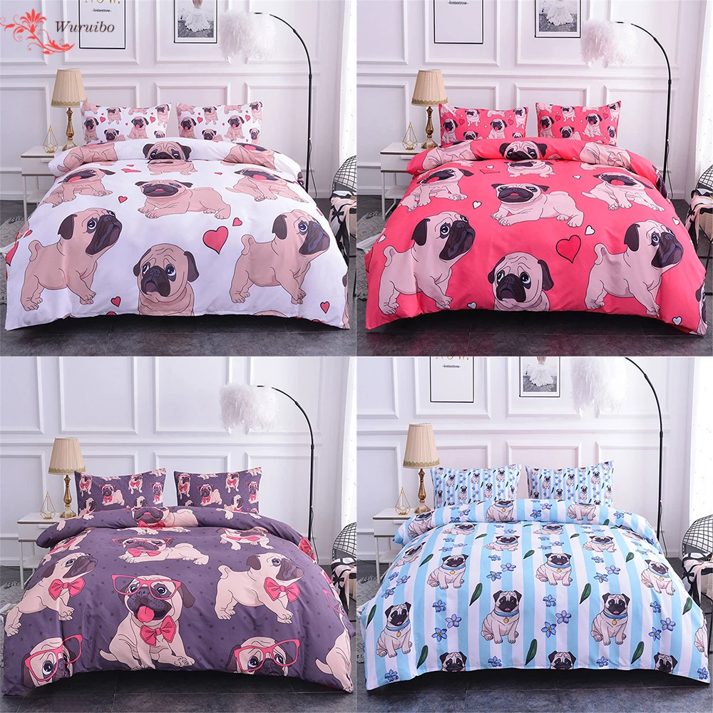 Pug Bedding Set Queen Size Pug Bedding Duvet Covers Pug Duvet
