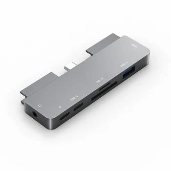 

Type-C 7 in 1 Docking compatible with Nintendo Switch SD/Micro SD reader USB3.0 HDMI 4K Type-c Data/Type-c charge PD 3.5 Audio