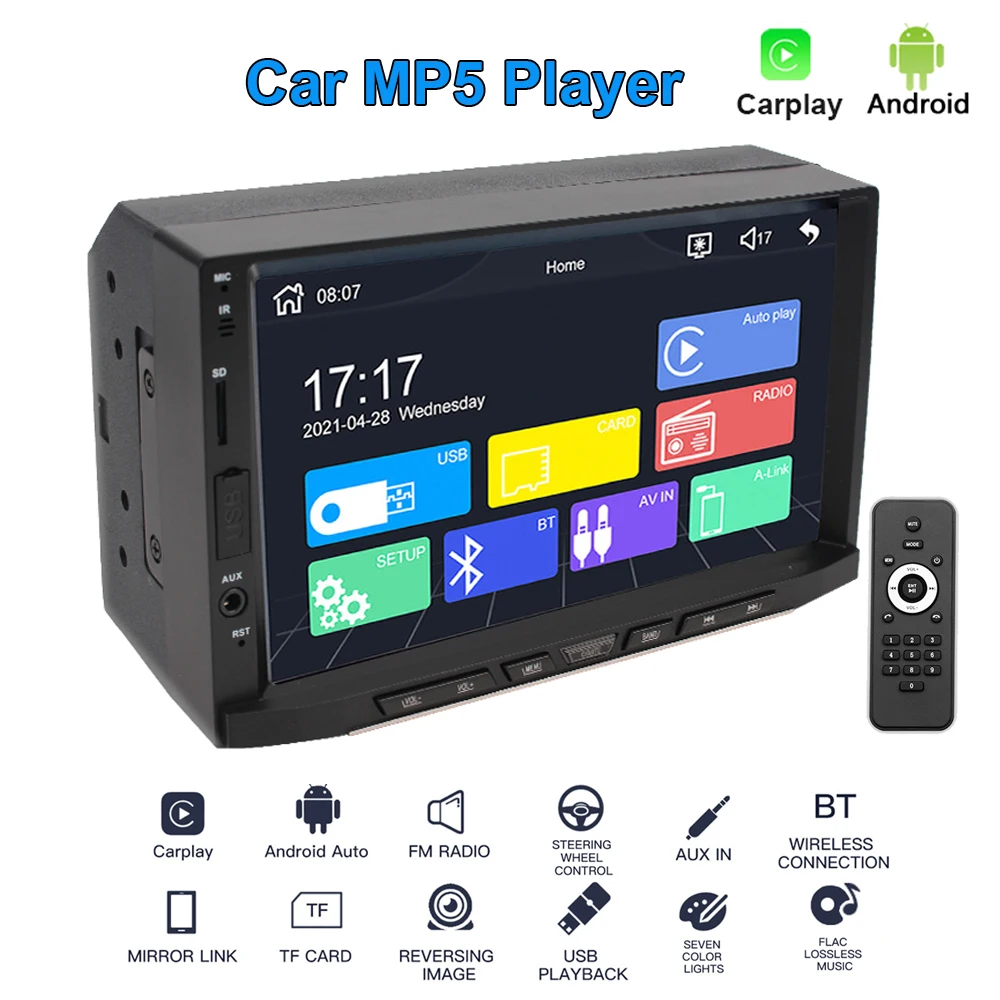 Автомобильный DVD-плеер стерео MP5 плеер с 7-дюймовым HD экраном радио GPS Android BT