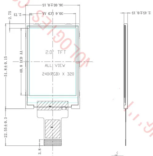Ips 2,0 дюймов 22PIN TFT lcd цветной экран ST7789 Привод IC 240(RGB)* 320 MCU 8-битный интерфейс