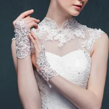 Белые перчатки элегантные свадебные аксессуары свадебные формальные аппликации для девочек невесты