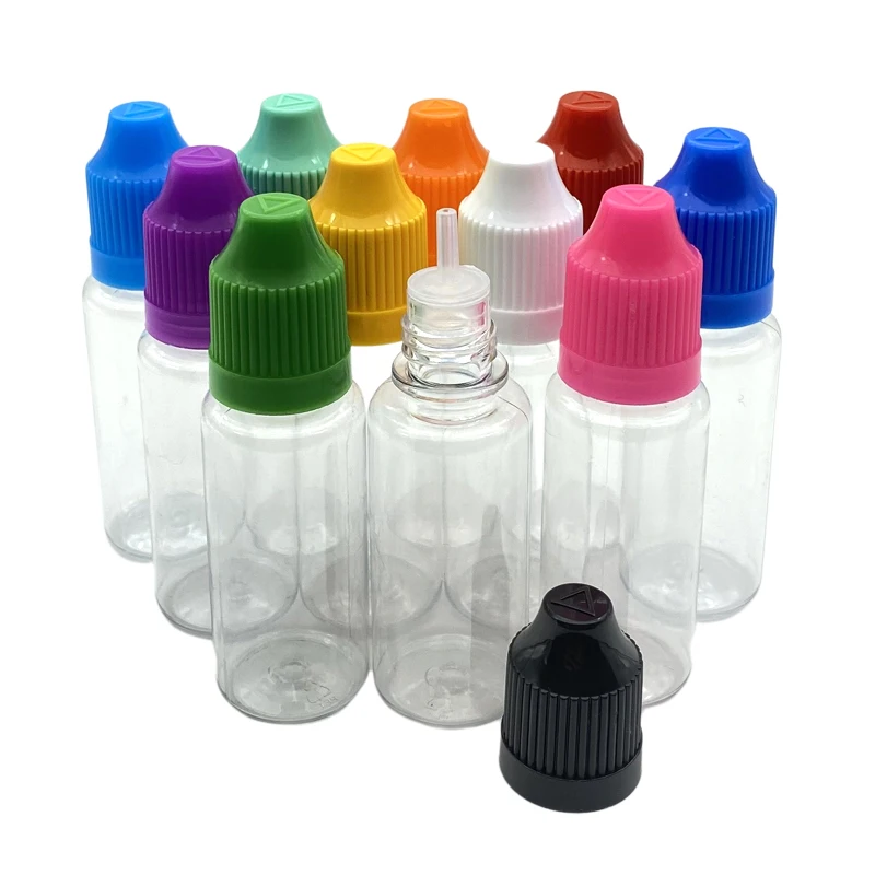 

50pcs 15ml Empty Clear Bottle PET Hard Plastic Dropper Bottles With Childproof Cap E Liquid Needle 15cc Vial