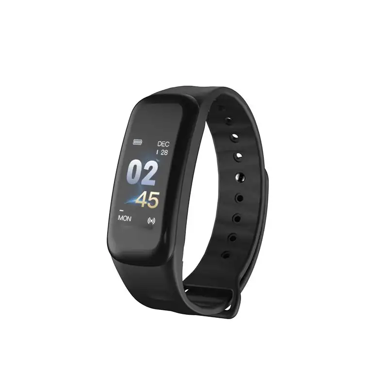 C1S Wearfit смарт-браслет часы измерение артериального давления монитор сердечного ритма Cardiaco фитнес-трекер умный Браслет - Цвет: Черный