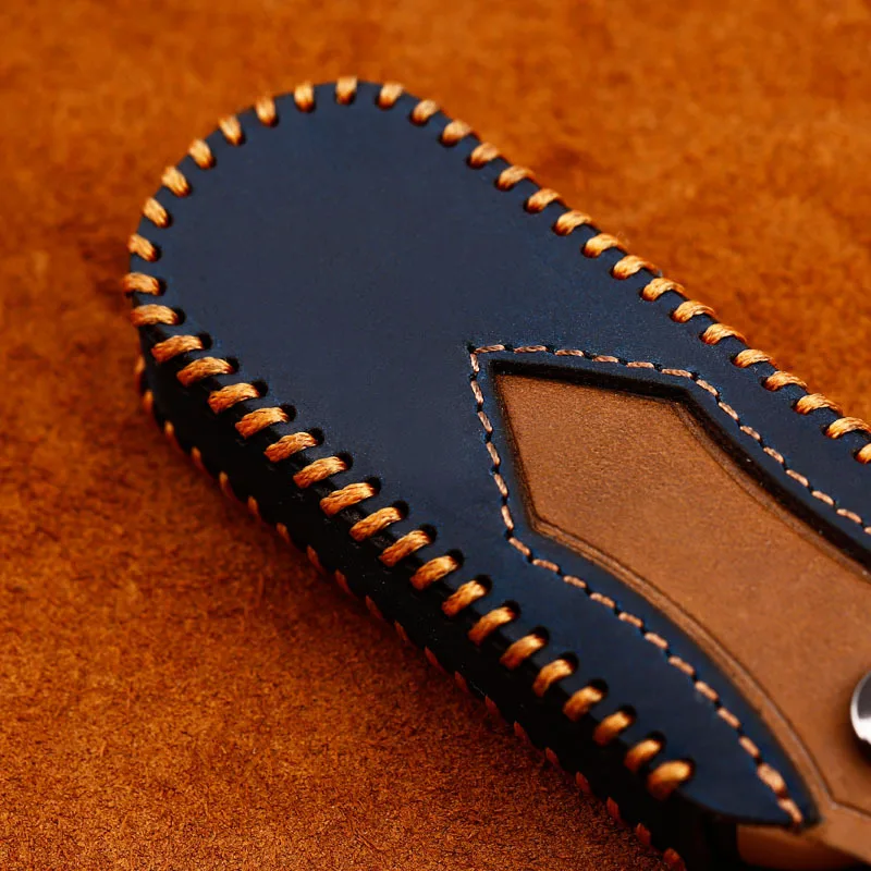 Remote Smart Car Key Case Mazda Leather Keychain Cover