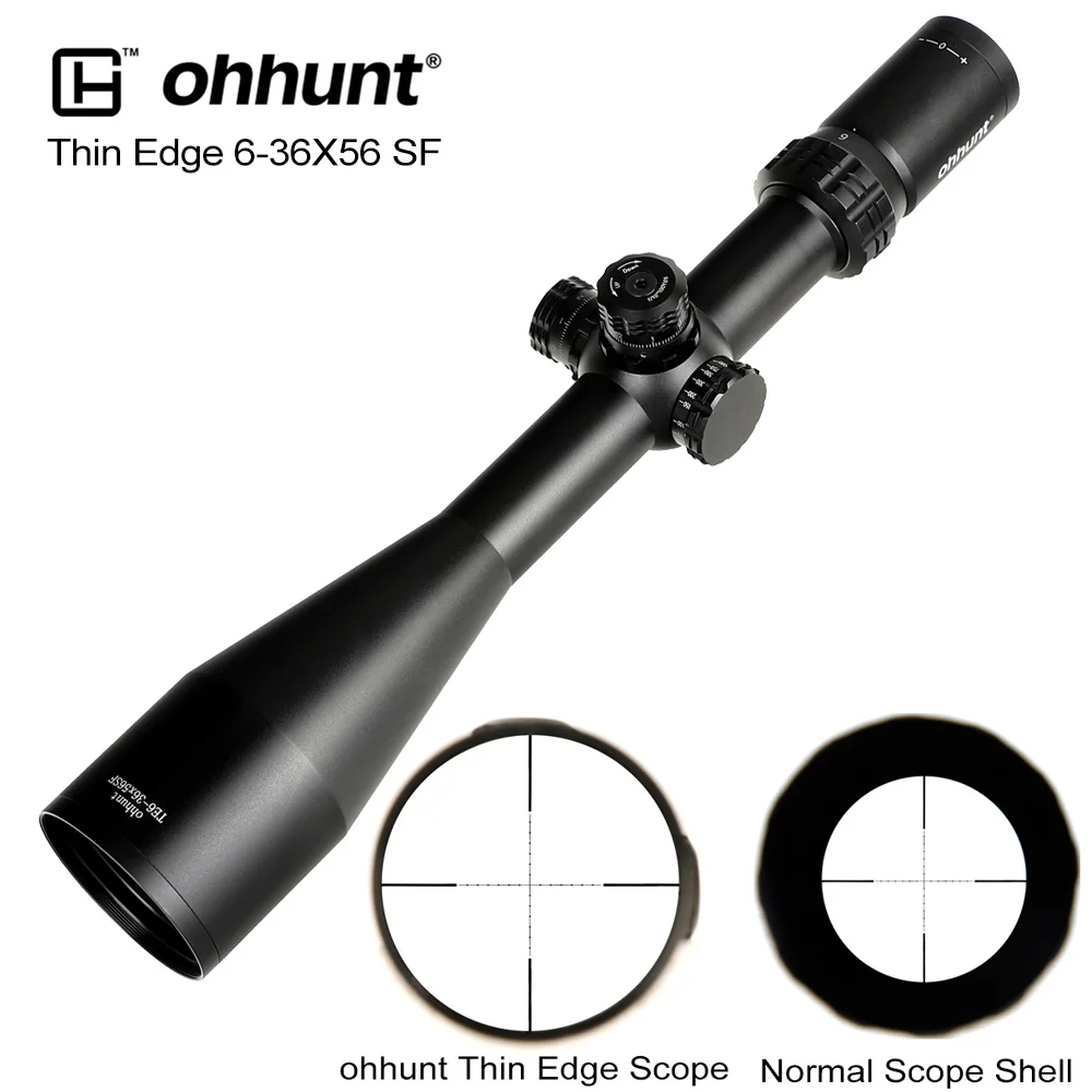 

Hunting ohhunt Thin Edge 6-36X56 SF Riflescopes Side Parallax Mil Dot Glass Etched Reticle Turrets Lock Reset Shooting Scope
