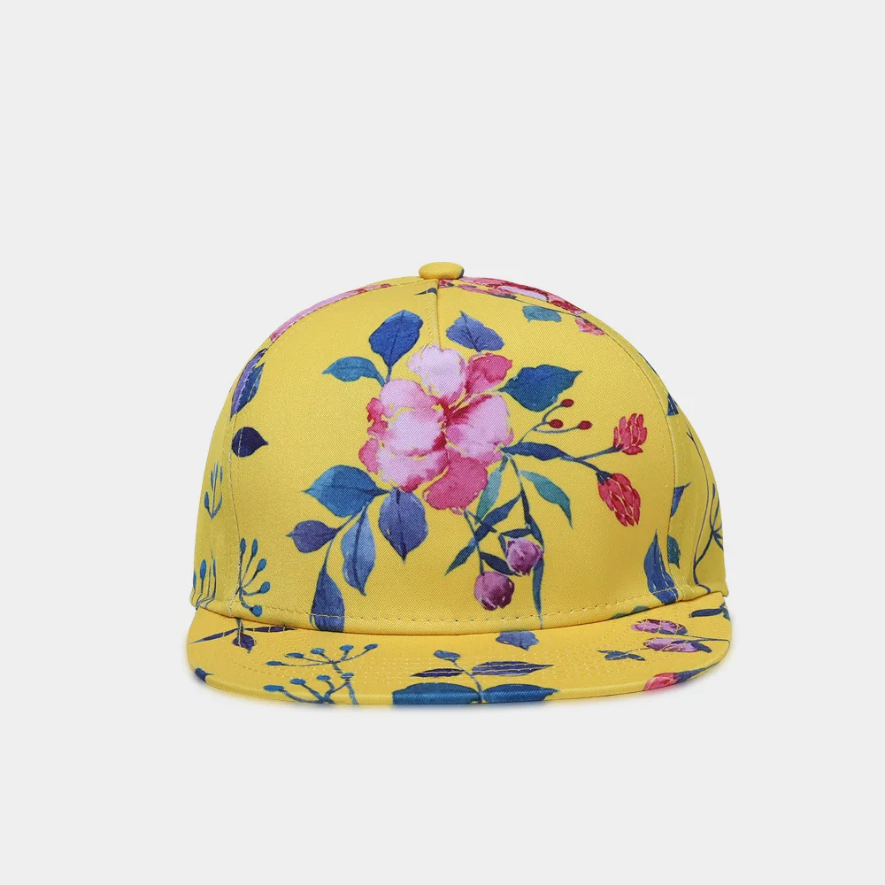 

Nuzada New Style Flower Thermal Transfer Hip Hop Hat Korean-style Outdoor Flat along Men's Lady Hat Fashion
