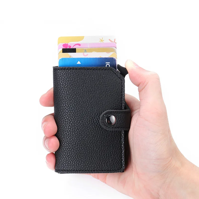 BISI GORO RFID Minimalist Bank Card Holder Anti-theft Metal Aluminum Wallet Mini Men and Women Black Business Credit Case | Багаж и сумки