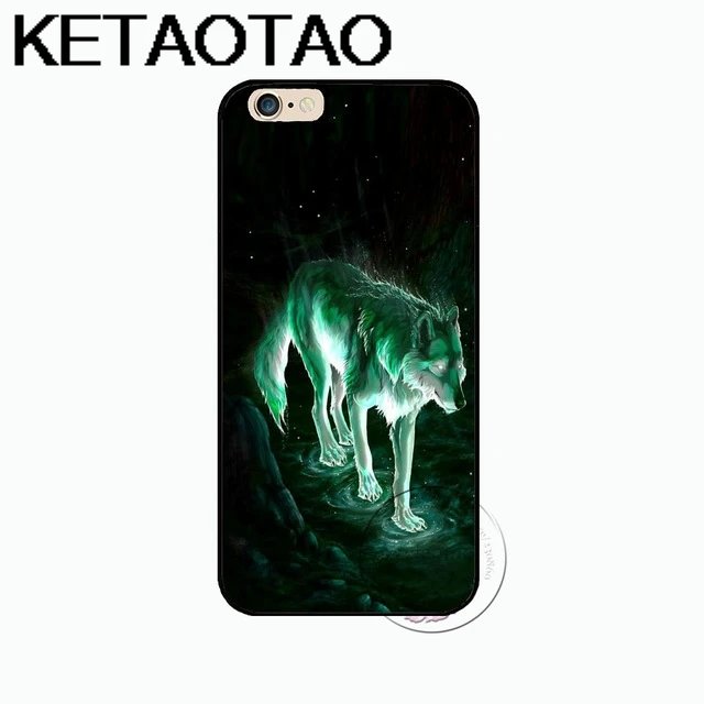 KETAOTAO Модный Милый Волк для iPhone 4 SE 5C 5S 6S 7 8 Plus X XR XS MAX для samsung черный мягкий чехол для телефона резиновый силиконовый - Цвет: Хаки