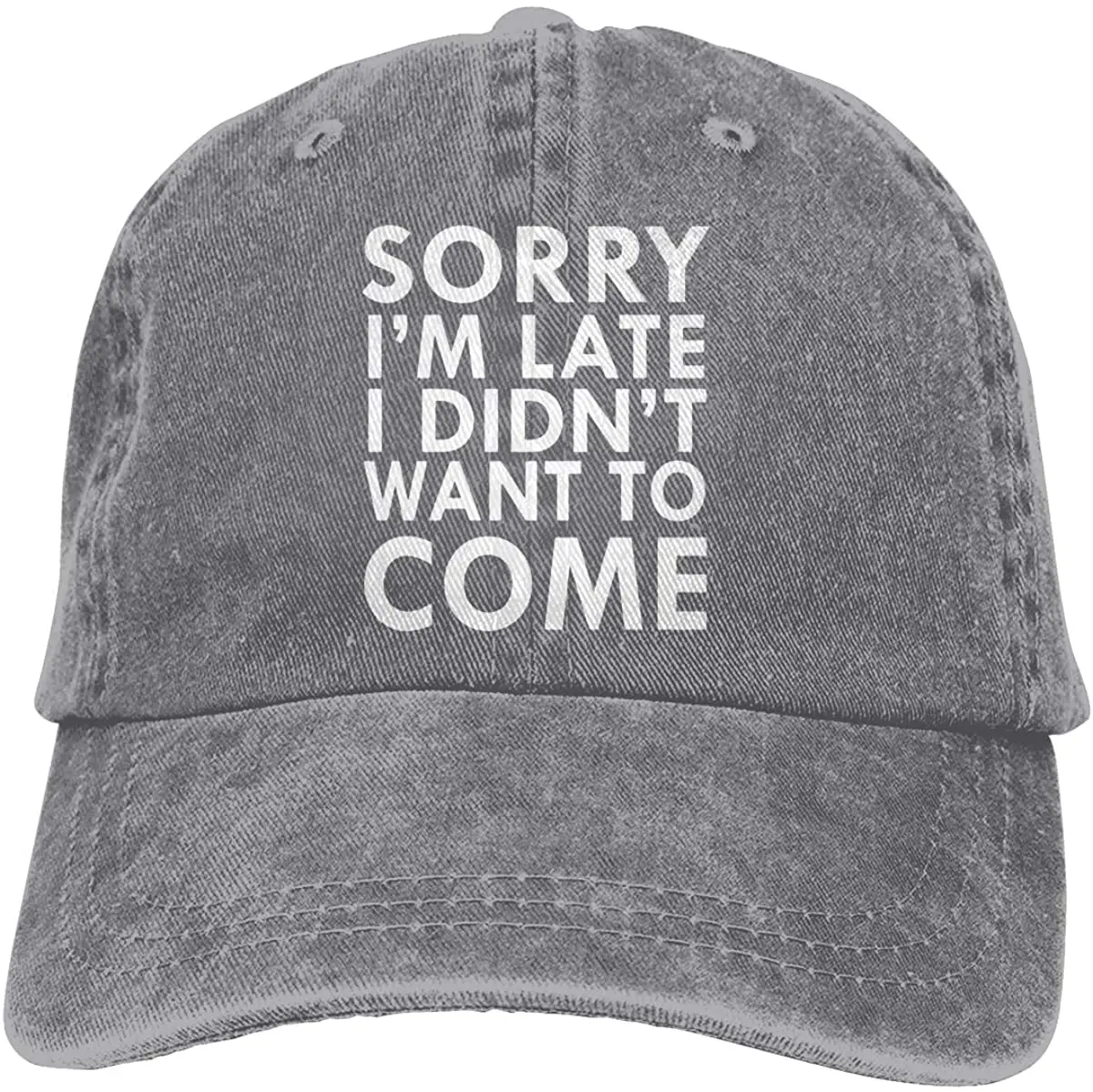 Unisex Adjustable Baseball Cap Sorry I'm Late I Didn't Want To Come Denim Snapback Hip Hop | Аксессуары для одежды