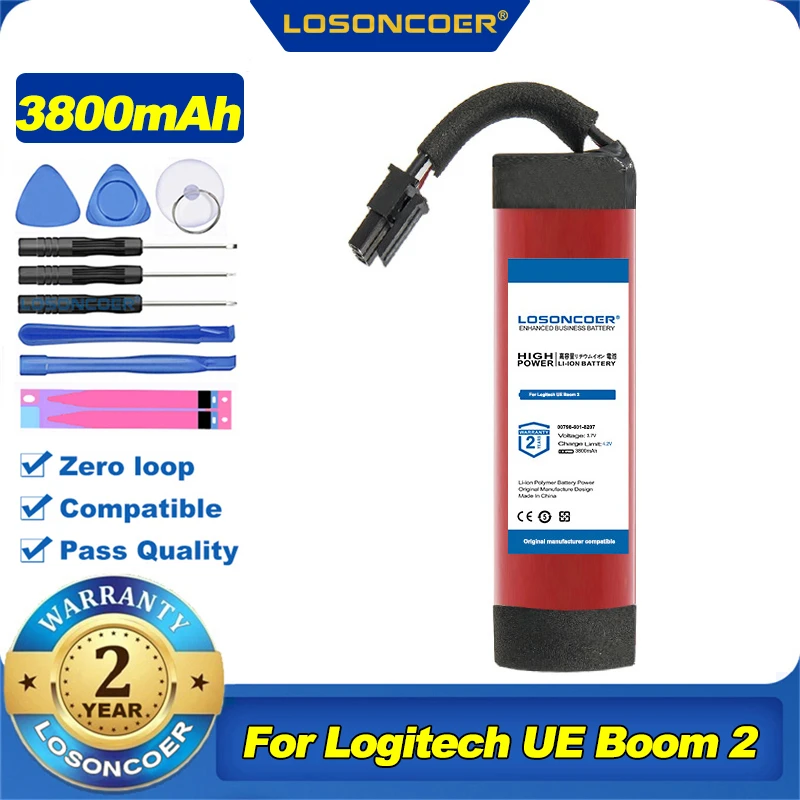 100% Оригинальный аккумулятор LOSONCOER 3800 мАч 00798-601-8207 для Logitech UE Boom 2 Ultimate 533-000104 |