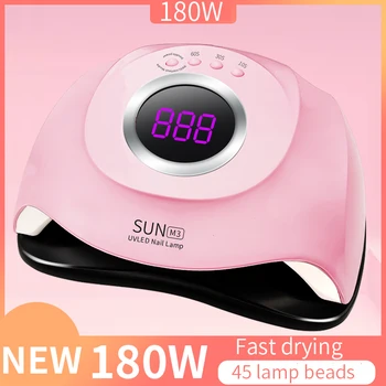 

180W Nail Lamp Intelligent Induction Uv Lamp Four-speed Phototherapy Lamp Portable Nail Dryer Fast Drying Nail Light Nail Art