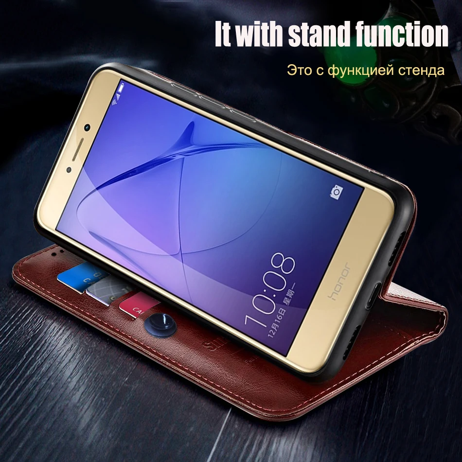 Case for Honor 8 Lite case FRD-L09 FRD-L19 Luxury book style Leather Flip Case for Huawei Honor 8 cover Wallet with card holder huawei phone cover