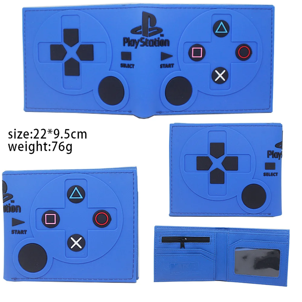 Game PlayStation 4-cartera de PVC con asa de mando para niños y niñas, tarjetero pequeño plegable, con capas de dibujos animados, monedero de bolsillo con cremallera
