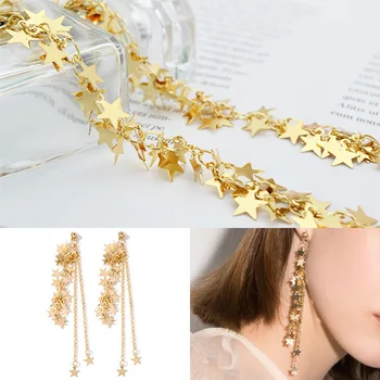 

Gold Plated Copper Five-pointed Star Star Chain Creative Handmade DIY Earrings Accessories Necklace Bracelets Ear Rings Material