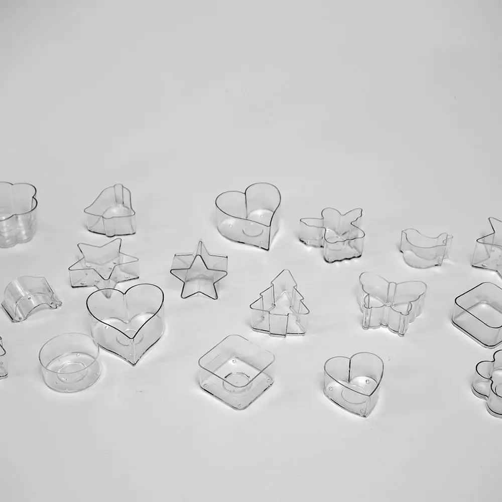 15pcs Christmas Bell Polycarbonate Candle Holders with wick For DIY Tealight Candle Making