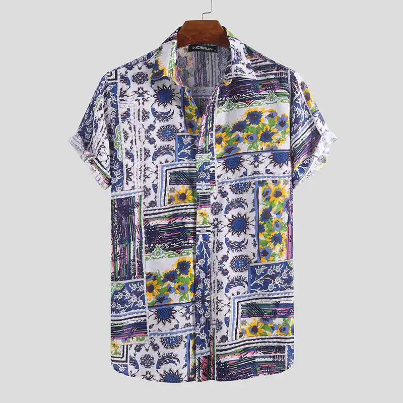 2020 Short Sleeve Hawaiian Shirt Men Printing Beach Vintage Vacation Tops Lapel Camisa Summer Casual Brand Shirts Men Masculina 2020 Short Sleeve Hawaiian Shirt Men Printing Beach Vintage Vacation Tops Lapel Camisa Summer Casual Brand Shirts Men Masculina