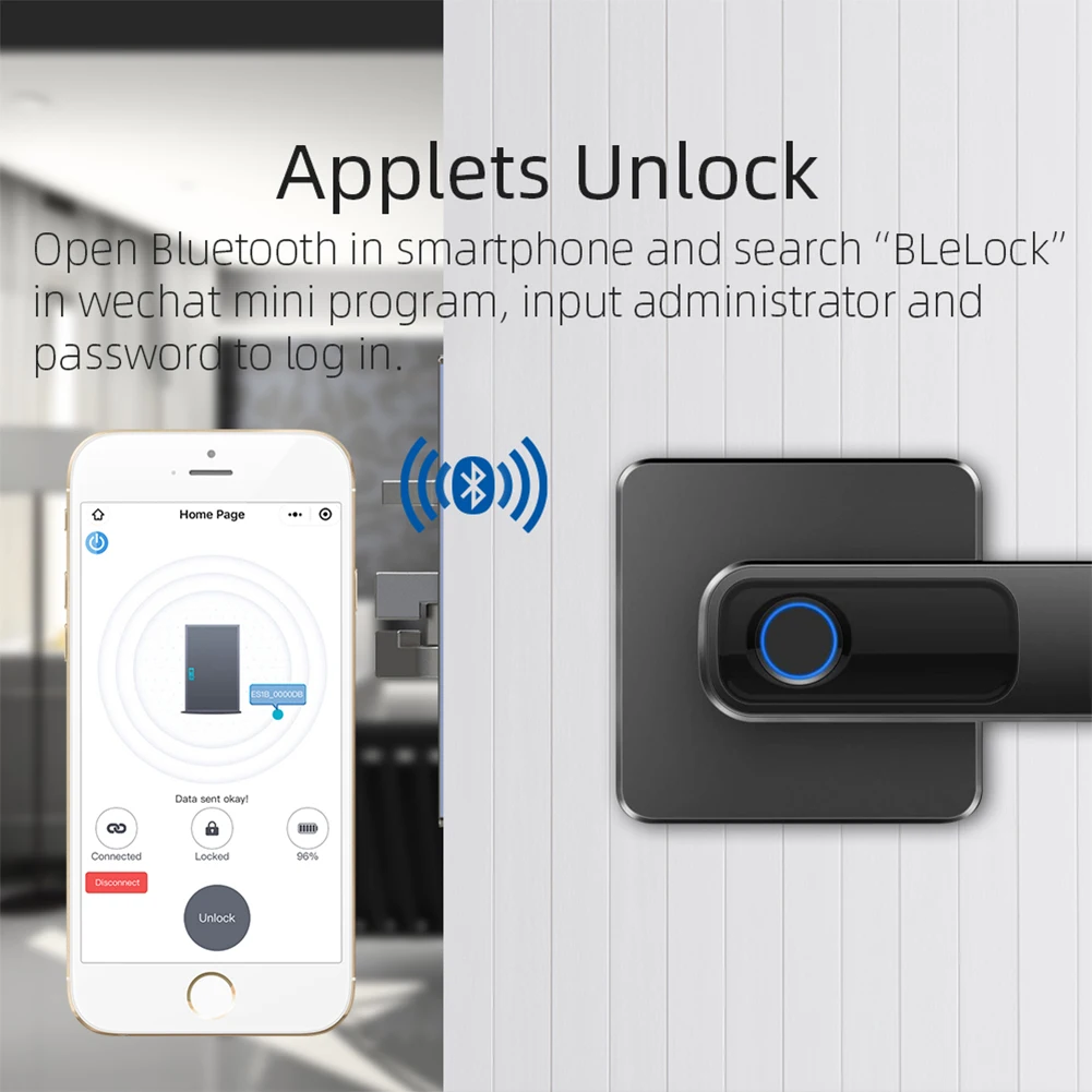 

Home Security Anti Theft USB Charging Bluetooth Enabled Fingerprint Door Lock Sensitive Bedroom Easy Install Smart Biometric