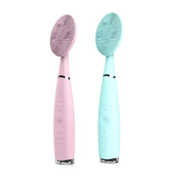 

Waterproof Silicone Electric Facial Cleansing Brush Sonic Vibration High Frequency Blackhead Removal Acne Pore Deep Cleaning