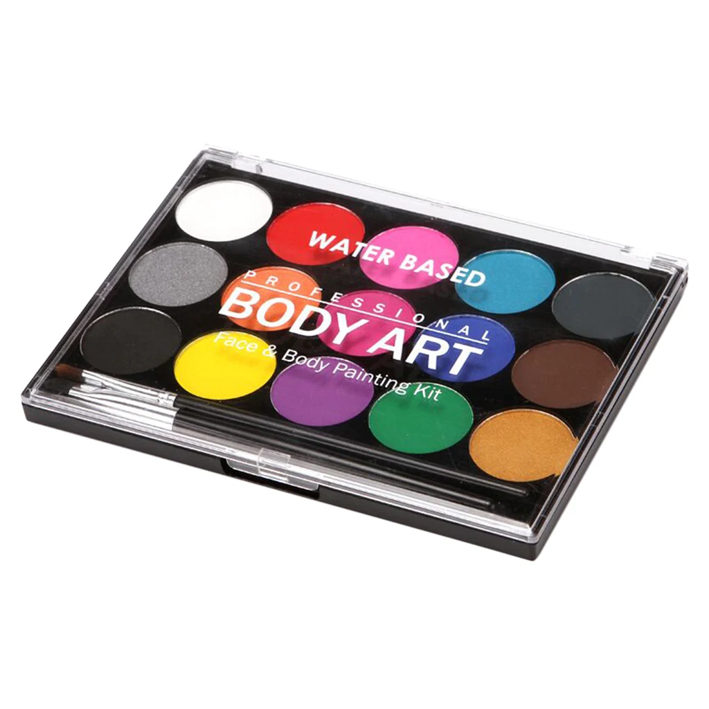 15 Colors Face Paint Palette Halloween Makeup Non-toxic Water Paint Oil Party Fancy Dress Devil Fans Body Face Painting Pigment