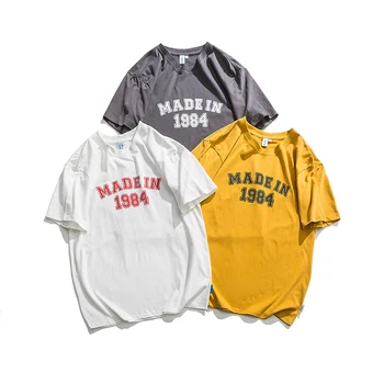 

2020 Summer New Japanese Men's Original Alphanumeric Printing Casual Short-sleeved T-shirt Loose M-2XL Harajuku Streetwear