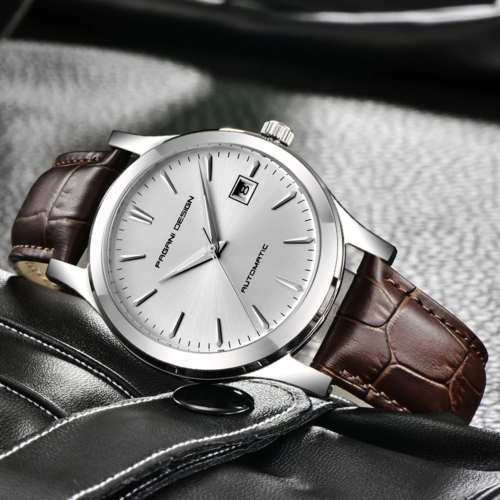 2021 New PAGANI DESIGN Luxury Men Mechanical Watches Business 100m Waterproof Clock Genuine Leather Automatic Watch Reloj Hombre