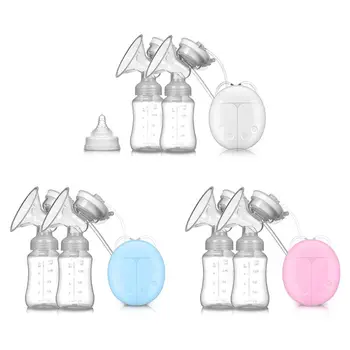 

Double Electric Breast Pump Powerful Automatic Milker with Baby Bottle Nipple Suction Milk Extractor USB Chargable