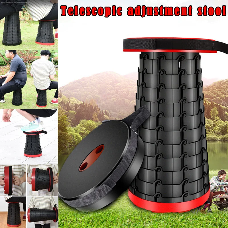 

Hot Mini Folding Stool Portable Telescopic Adjustable for Hiking Camping Fishing XJS789
