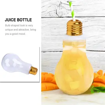 

24pcs Bulb Shaped Drink Bottle Disposable Juice Bottle Interesting Beverages Bottle Drink Container for Daily Use (200ml)