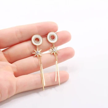 

Fashion earrings female 2020 new temperament fairy air long section Mori high sense super fairy earrings retro wild earrings
