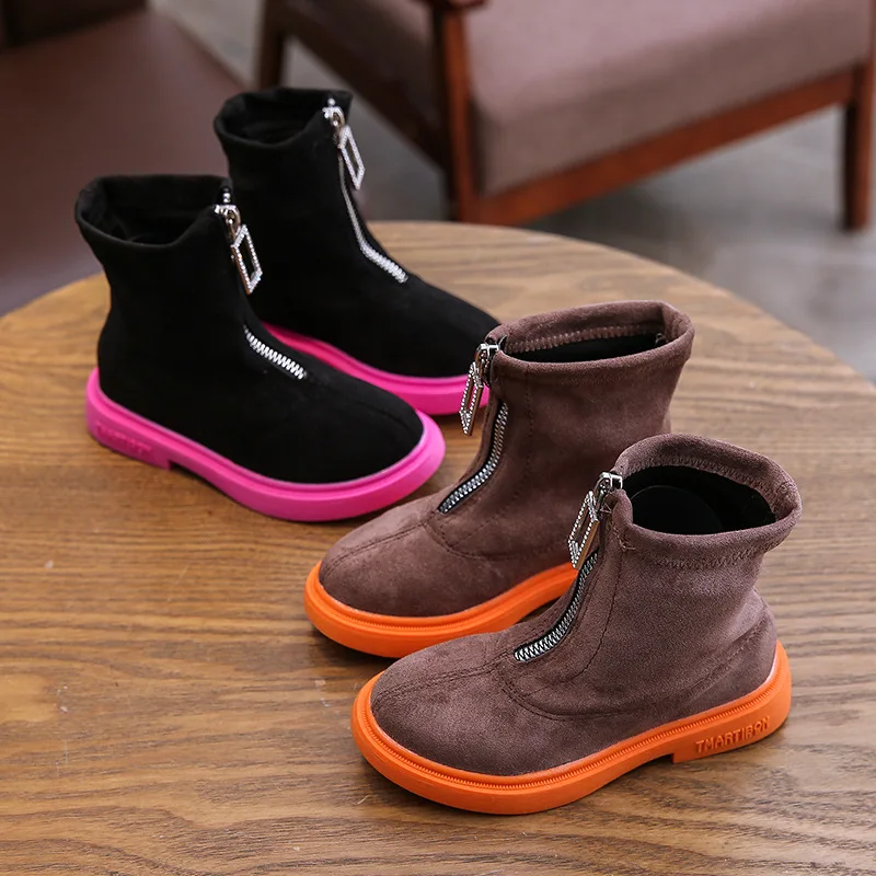 

Yorkzaler 2019 New Fashion Spring Autumn Children Martin Boots High Tube Kids Baby Soft Shoes Zipper Teenager Motorcycle Boots