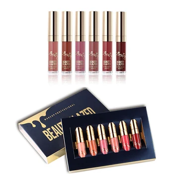 

Lip Gloss 6Pcs/Set Easy Wear Long Lasting Liquid Lip Tint Makeup Comestic Lip Kit Matte Lipgloss