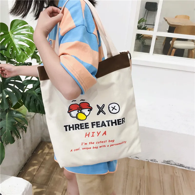 

2019 New Style Canvas Big Bag Women's Korean-style Simple Versatile Hand Bucket Bag Fashion GIRL'S Shoulder Bucket Bag