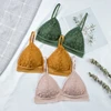 Femmes dentelle soutien-gorge sans anneau en acier beauté dos enveloppé poitrine confortable Daisy brassière Stretch Triangle tasse sous-vêtements rembourrés 1/2 pièces ► Photo 1/6