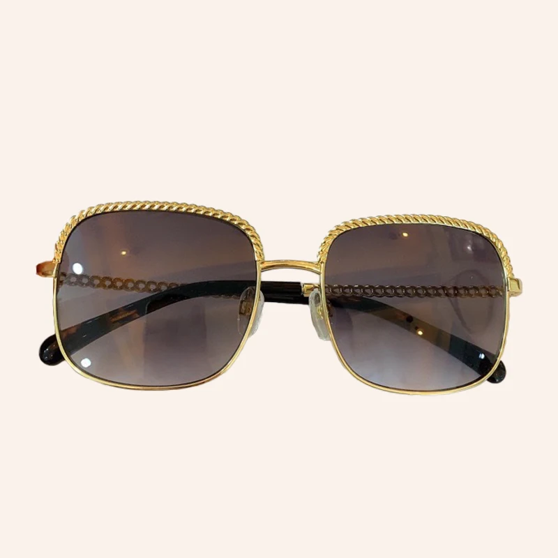 

Women Square Chain Frame Sunglasses 2020 Brand Sun Glasses With Chain Fashion Chic Metal Accessories Anti UV Eyewear Oculos