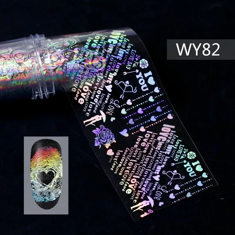 2 шт Голографическая фольга для ногтей пламя лазер Английский алфавит бамбуковая голографическая переводная наклейка водная горка наклейки для ногтей 4*100 см