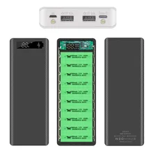 Корпус внешнего аккумулятора с 2 USB-портами на 10 батареек 18650, 30000 мАч