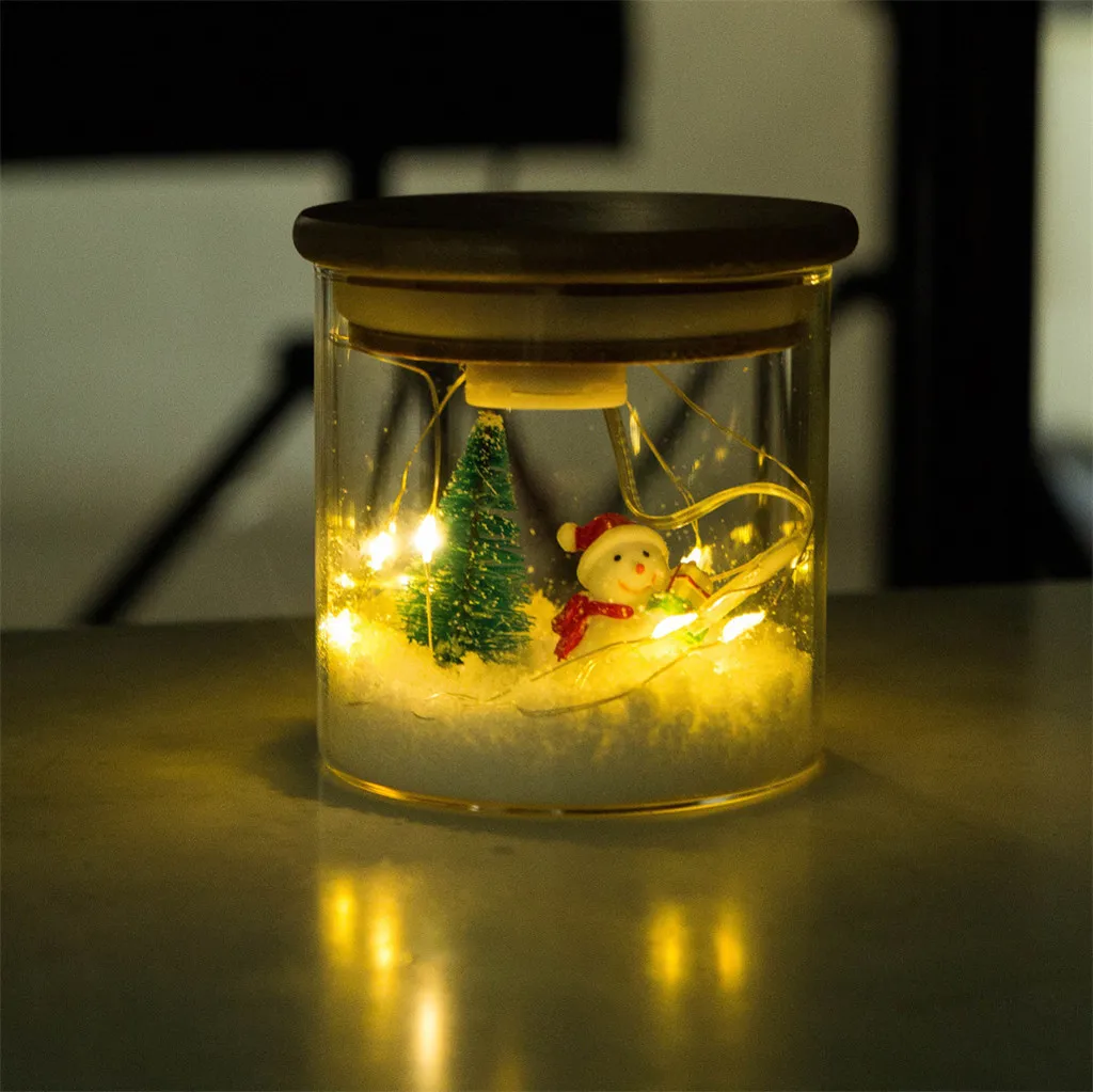 2019 высокий боросиликатный светильник для украшения снега Jar DIY Рождественский
