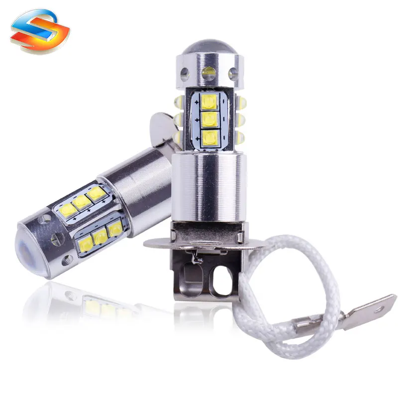 

2Pcs 16SMD Car Fog Lights H3 Super Bright LED Bulb XBD White Auto Driving Daytime Running Lamp 12V 24V 6000K Car Products