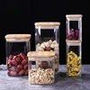 1 Piece Square Sealed Glass Jars For Spice Kitchen Storage Coffee Bean Storage Can Mason Jar With Lid  Food Container 4