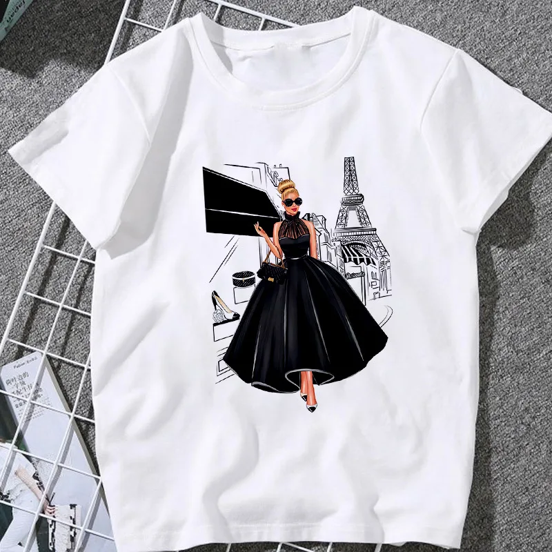 2020 Fashion beauty champagne pattern Printing Tshirt Women 90s Graphic Tshirt Grunge Aesthetic Top Tees Female tshirts