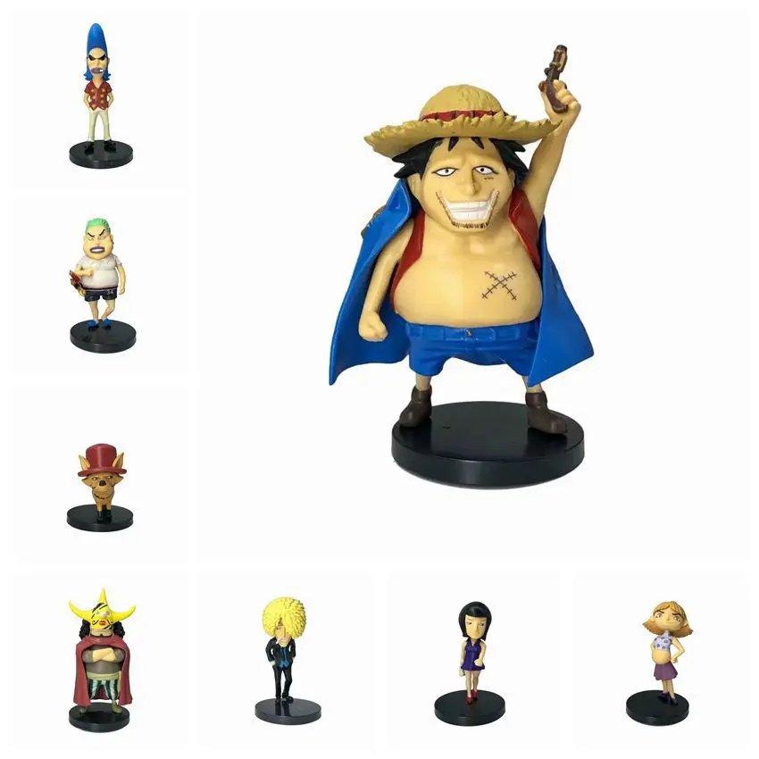 

Anime 8pcs/set One Piece false The straw hat Pirates Luffy Roronoa Zoro Vinsmoke Sanji Chopper PVC Action Figure Toy Model Gift