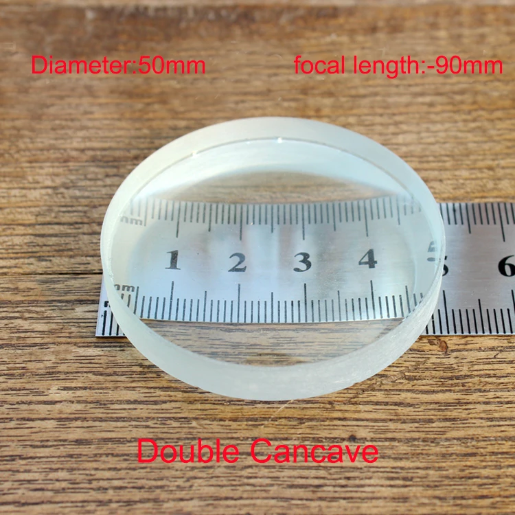 

2pcs 50mm Diameter Optical Glass Focal Length Optics Double Concave Lens Focus -90m for Physical Optics Experiment