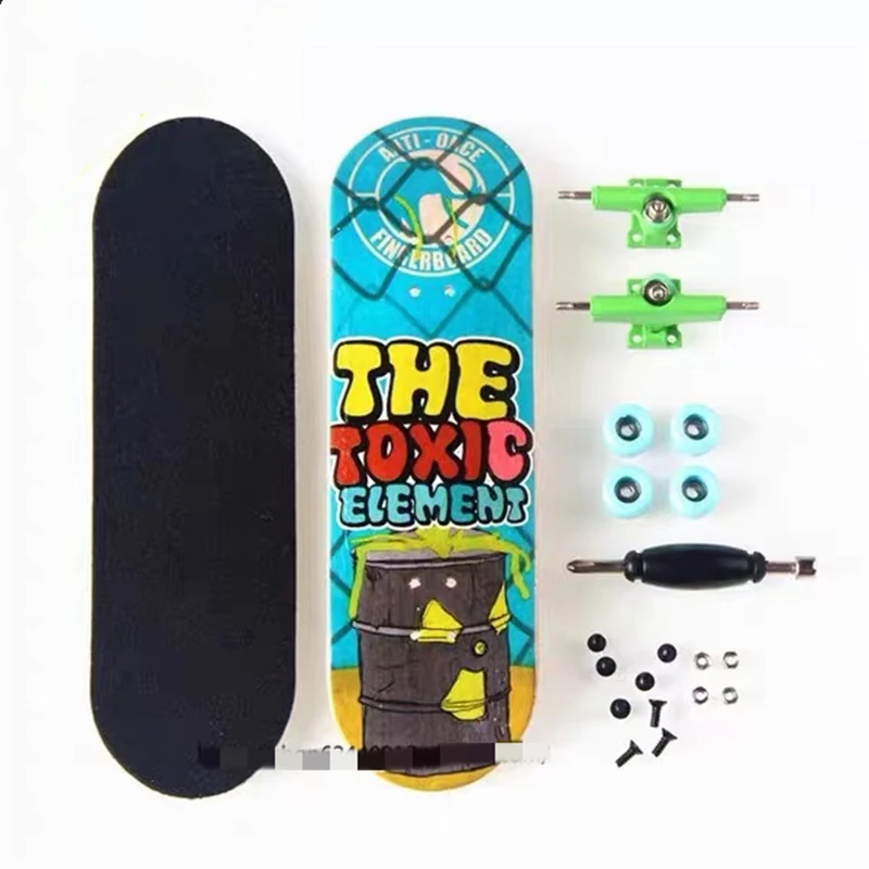 iSaddle 5 Ply Maple Wooden Unfinished Finger Skateboard Deck with Grip Tape 29mm Extreme Shape