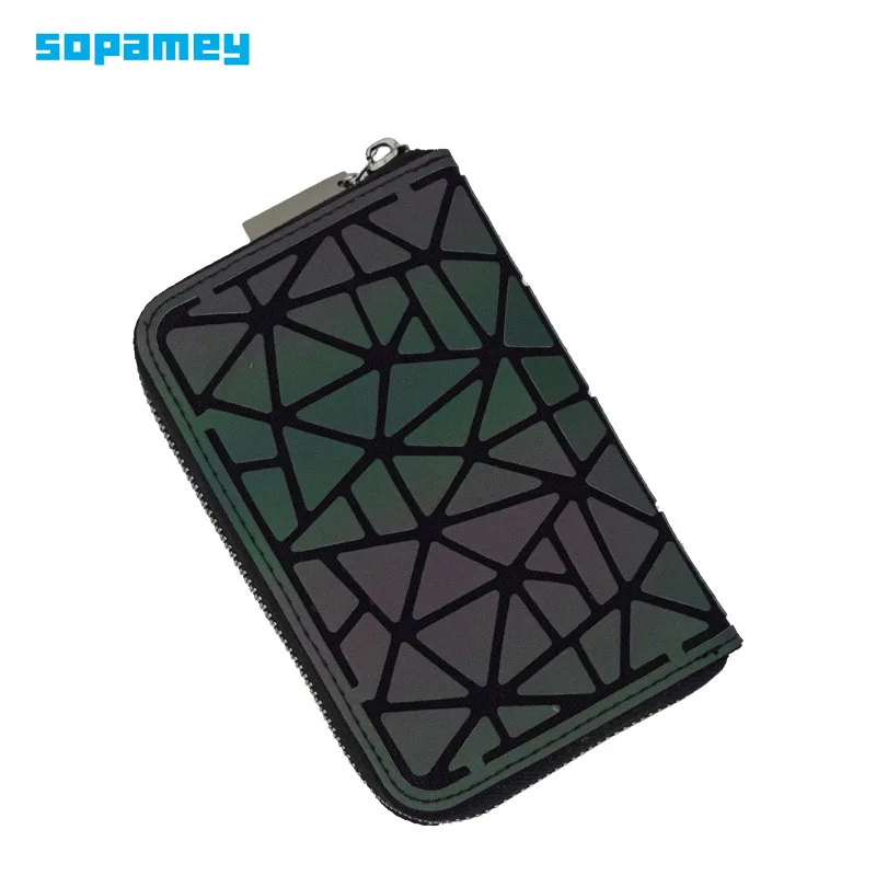 New Women Short Wallet Geometric Luminous Wallet Female Min Clutch Bags Standard Wallet Purse Card Holder Noctilucent purse