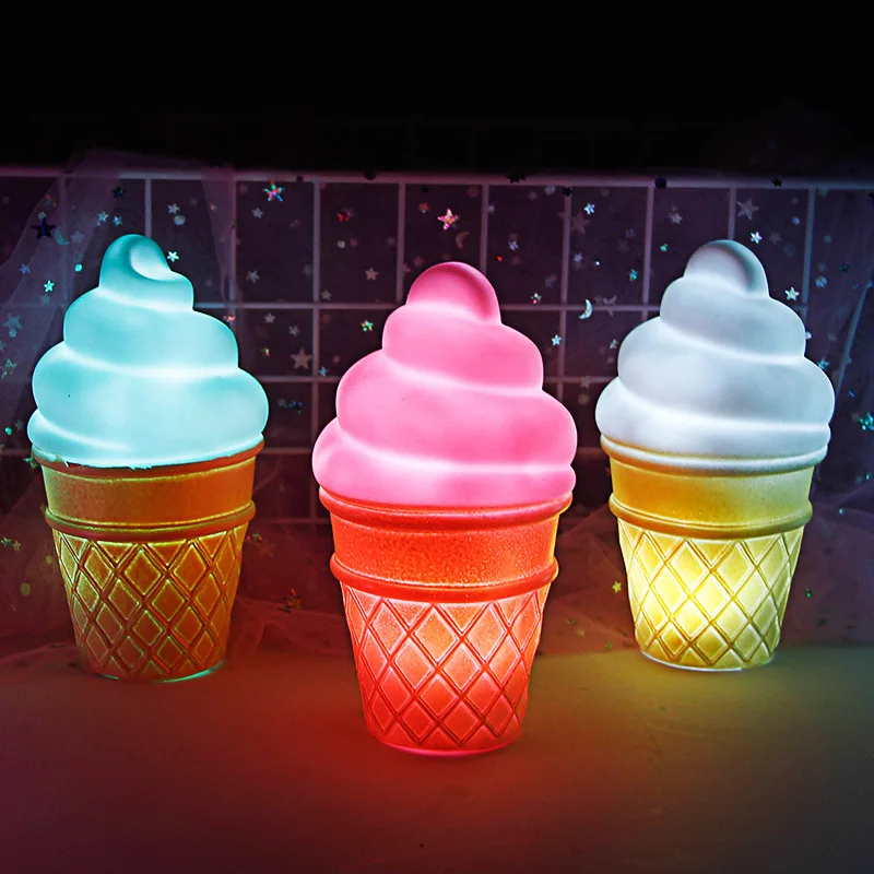 Baby Night Light LED Cartoon Lamp Stars White Clouds Ice cream Mood Lights Children Kids Gift Glow Toy Bedroom Decor Night Lamps