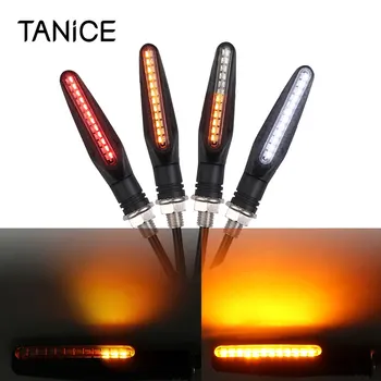

TANiCE 4pcs Universal Turn Signal Light Amber White Color Day Running Light Amber Red Color Brake Light / Width Light 24 LED 12V