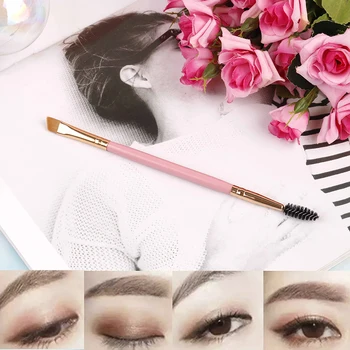 

1pcs Double Head Makeup Brush Makeup Tools Bamboo Handle Double Eyebrow Brush + Eyebrow Comb and Makeup Brush